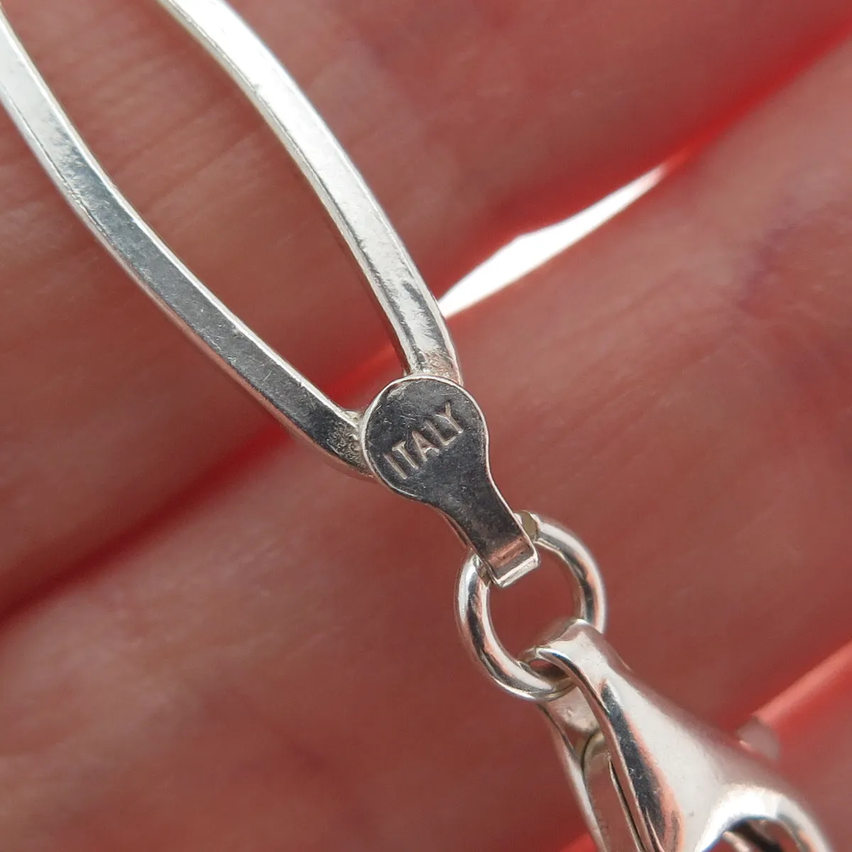 925 Sterling Silver Vintage Italy Paperclip Link Bracelet 7"