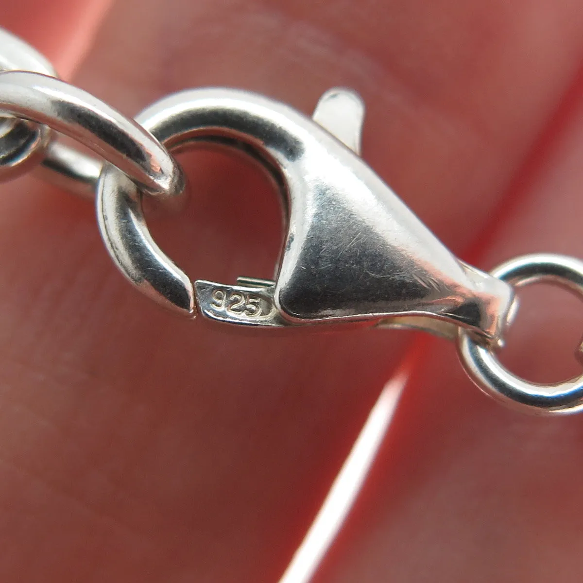 925 Sterling Silver Vintage Italy Paperclip Link Bracelet 7"