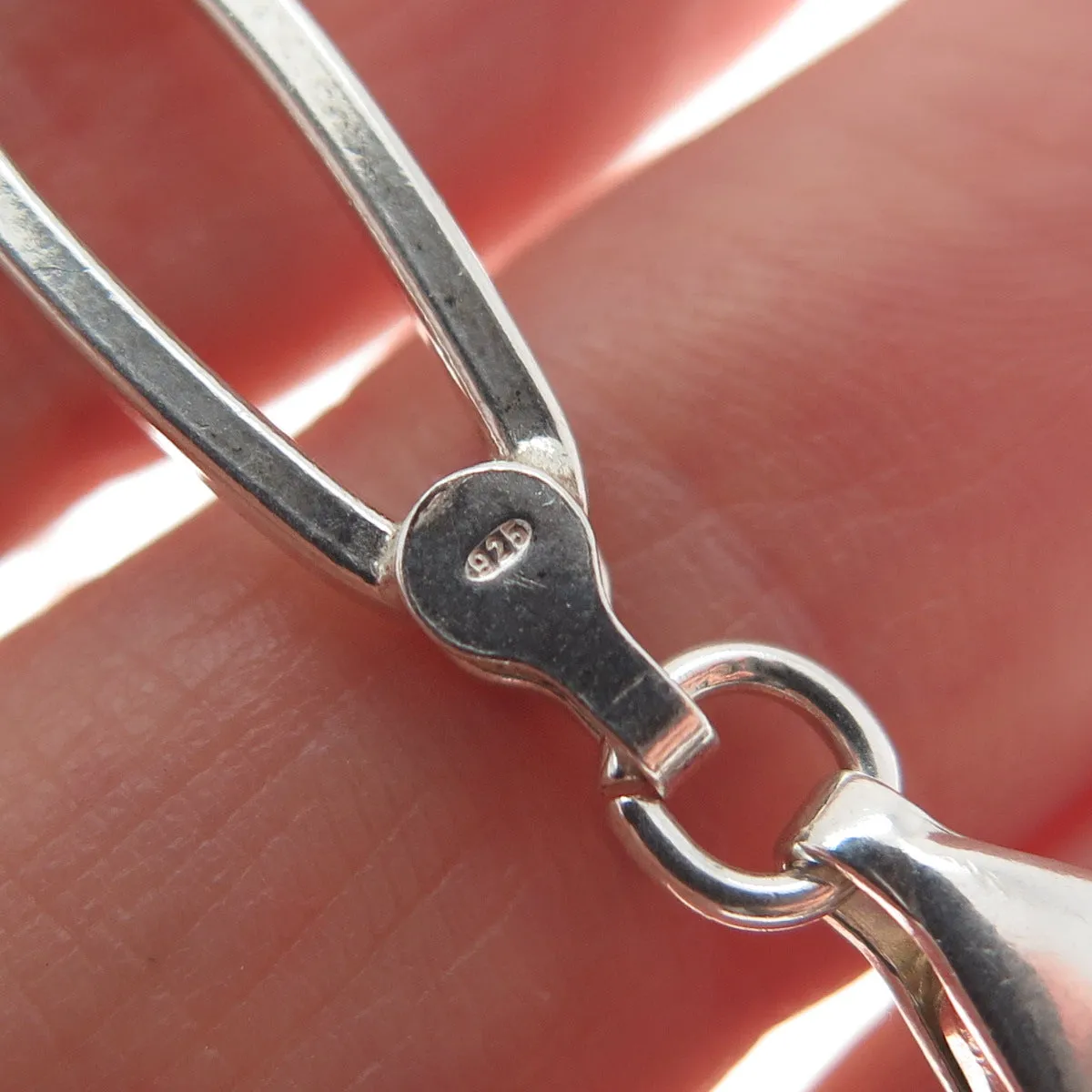 925 Sterling Silver Vintage Italy Paperclip Link Bracelet 7"
