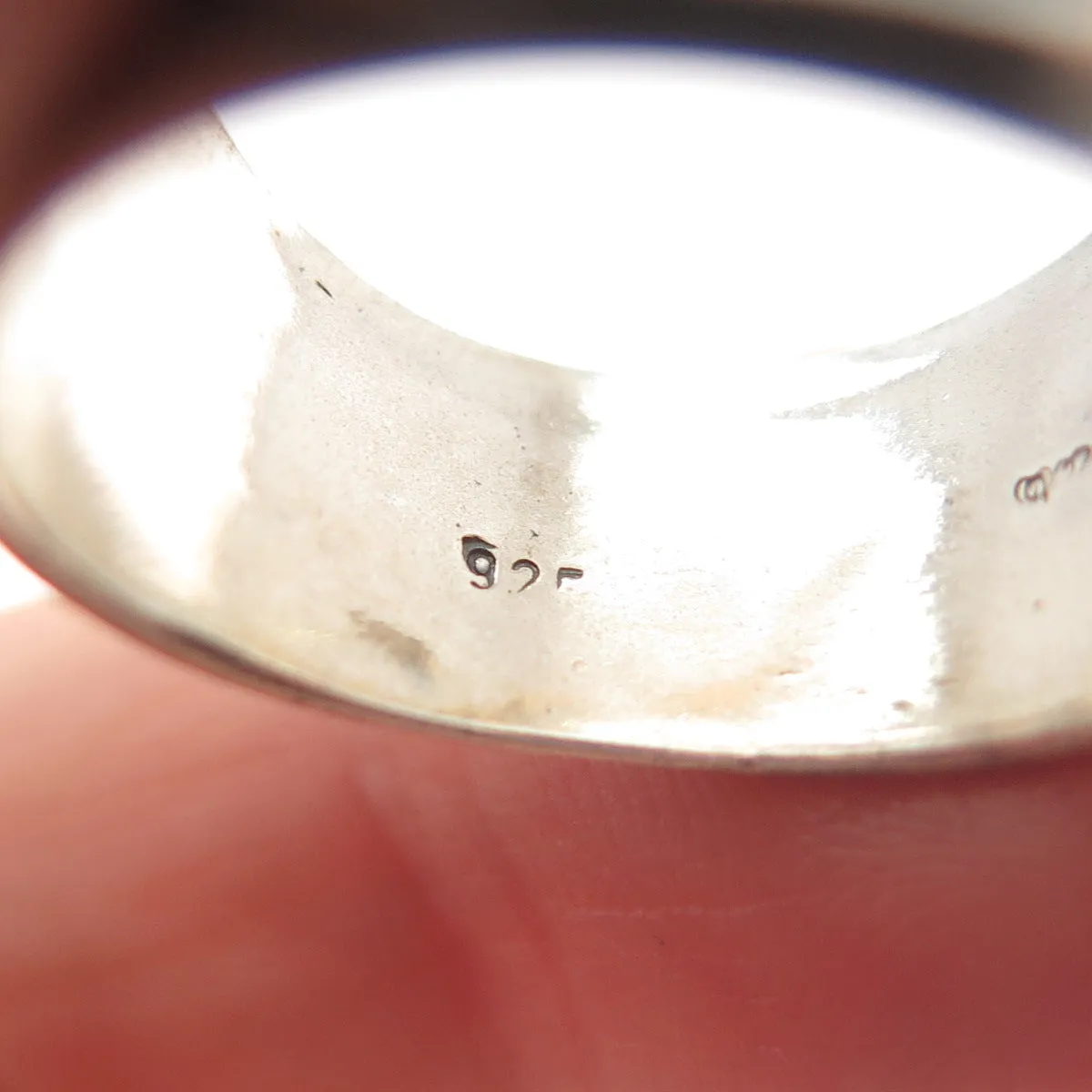 925 Sterling Silver Vintage Lion / Leo Zodiac Sign Wide Ring Size 8.5