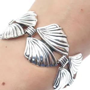 925 Sterling Silver Vintage Mexico Butterfly Wing Link Bracelet 7"