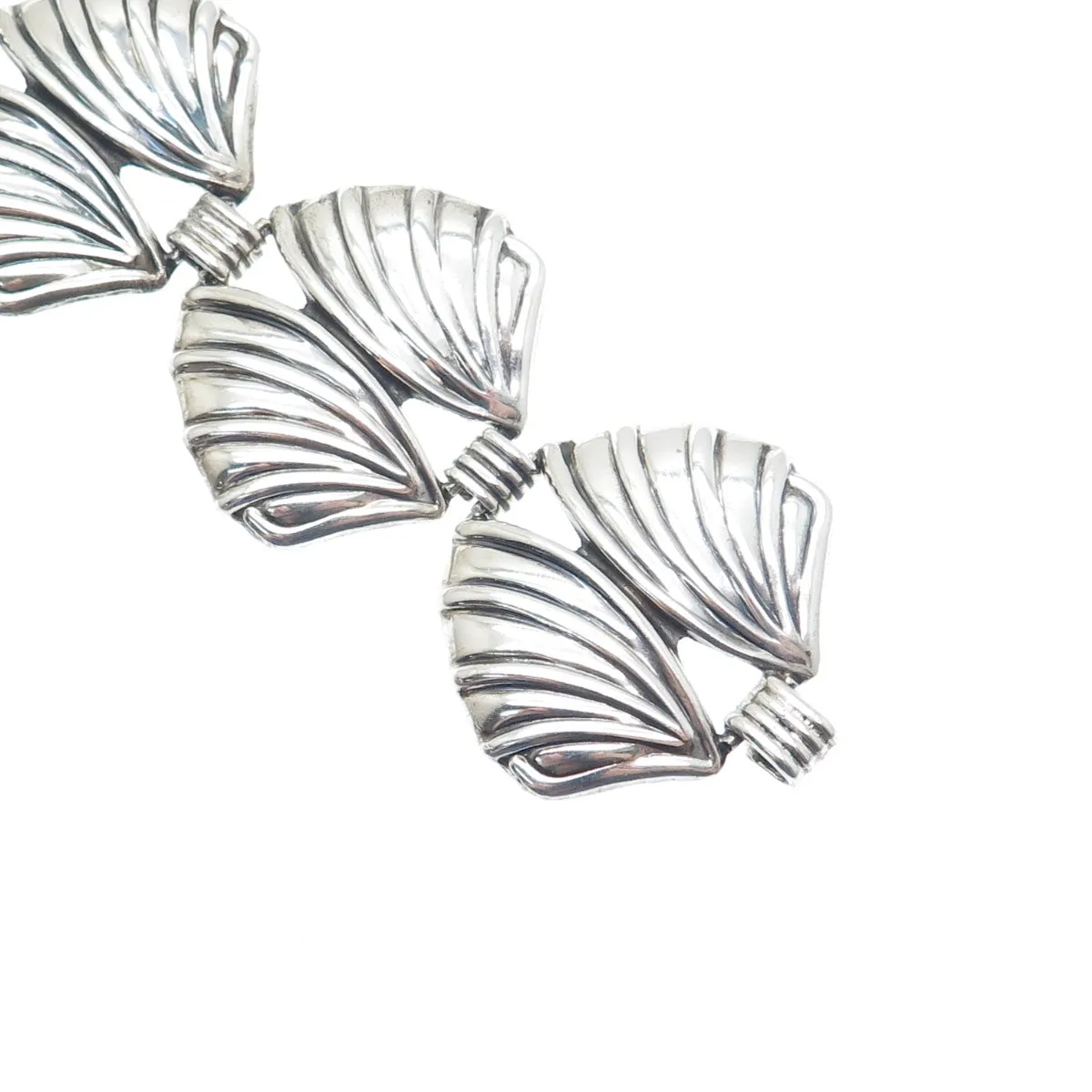 925 Sterling Silver Vintage Mexico Butterfly Wing Link Bracelet 7"