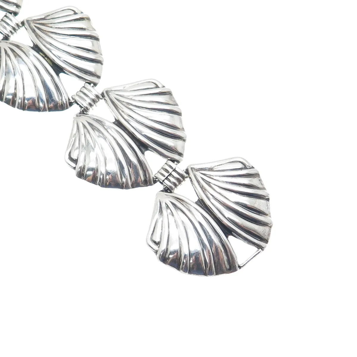 925 Sterling Silver Vintage Mexico Butterfly Wing Link Bracelet 7"