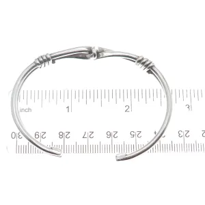 925 Sterling Silver Vintage Mexico Love Touch Adjustable Cuff Bracelet 5.75"