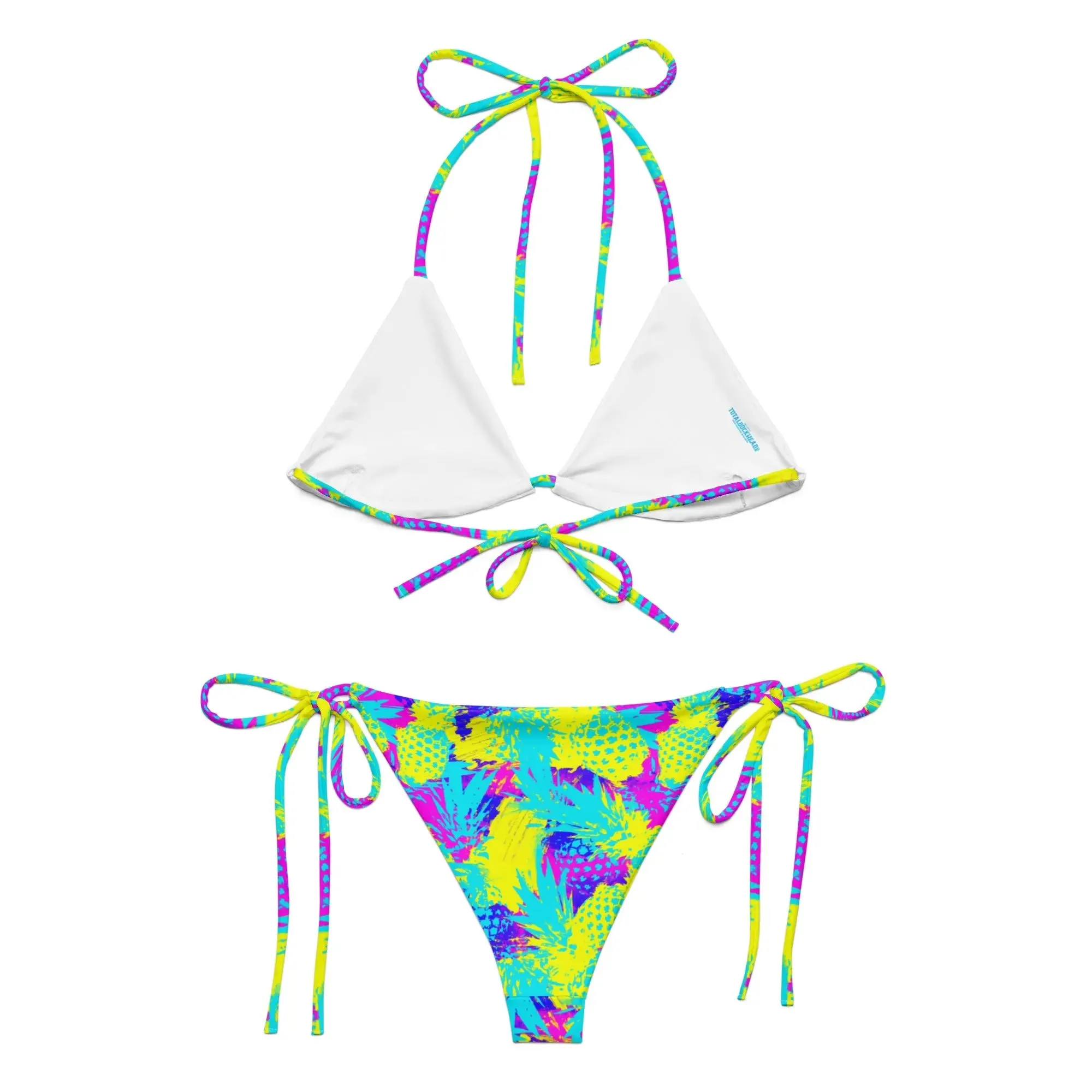 Abstract Pineapples Recycled String Bikini