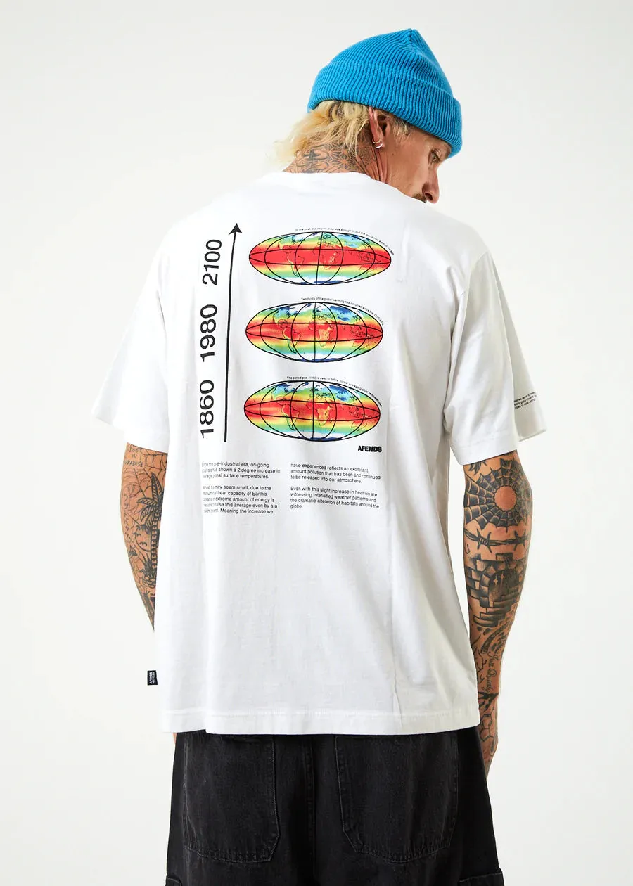 AFENDS Information Recycled Retro Graphic Tee White