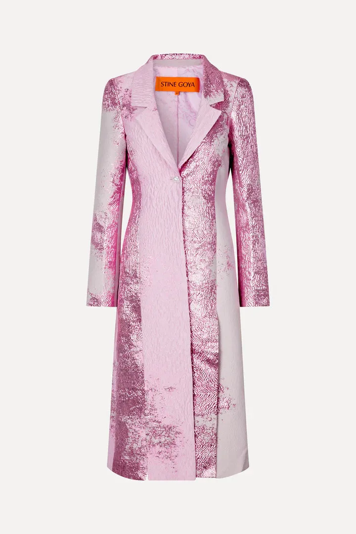 Aneta Coat - Impressionist Wild Rose Bloom by Stine Goya