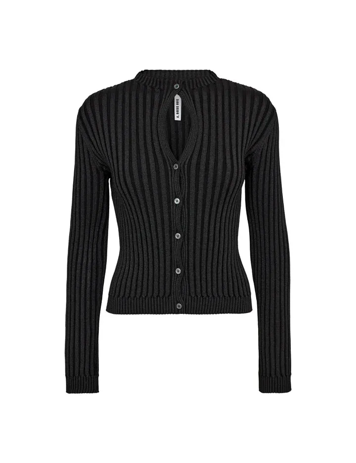 Ara Keyhole Cardigan - Black by A. Roege Hove