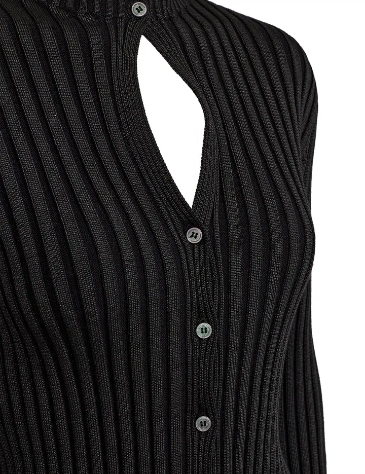 Ara Keyhole Cardigan - Black by A. Roege Hove