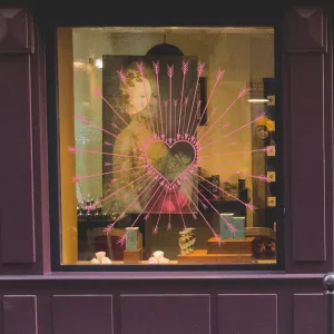 Arrow Heart Retail Shop Window Sticker Vinyl