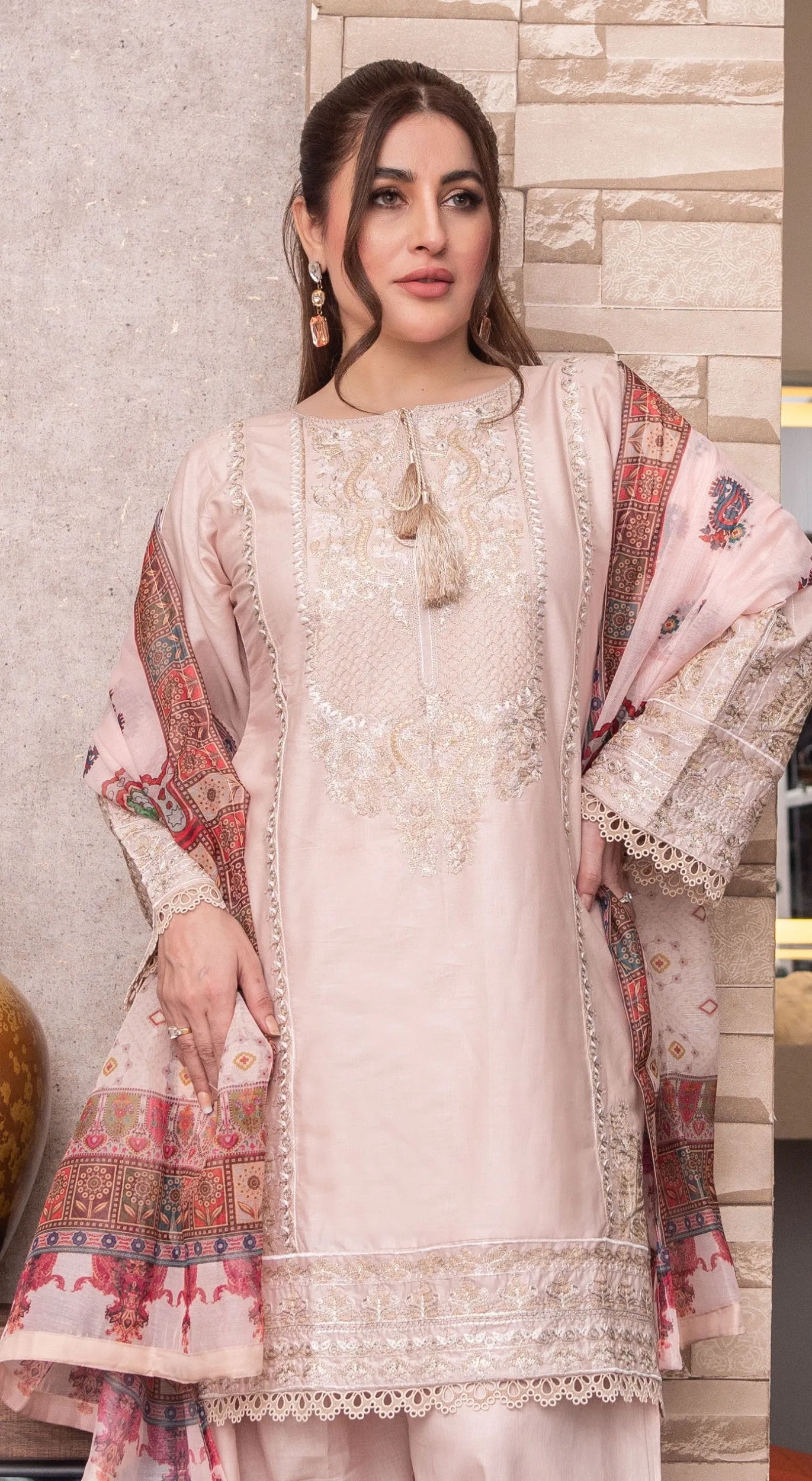 ATR-1149- light peach - Sehrish B Lux Cotton