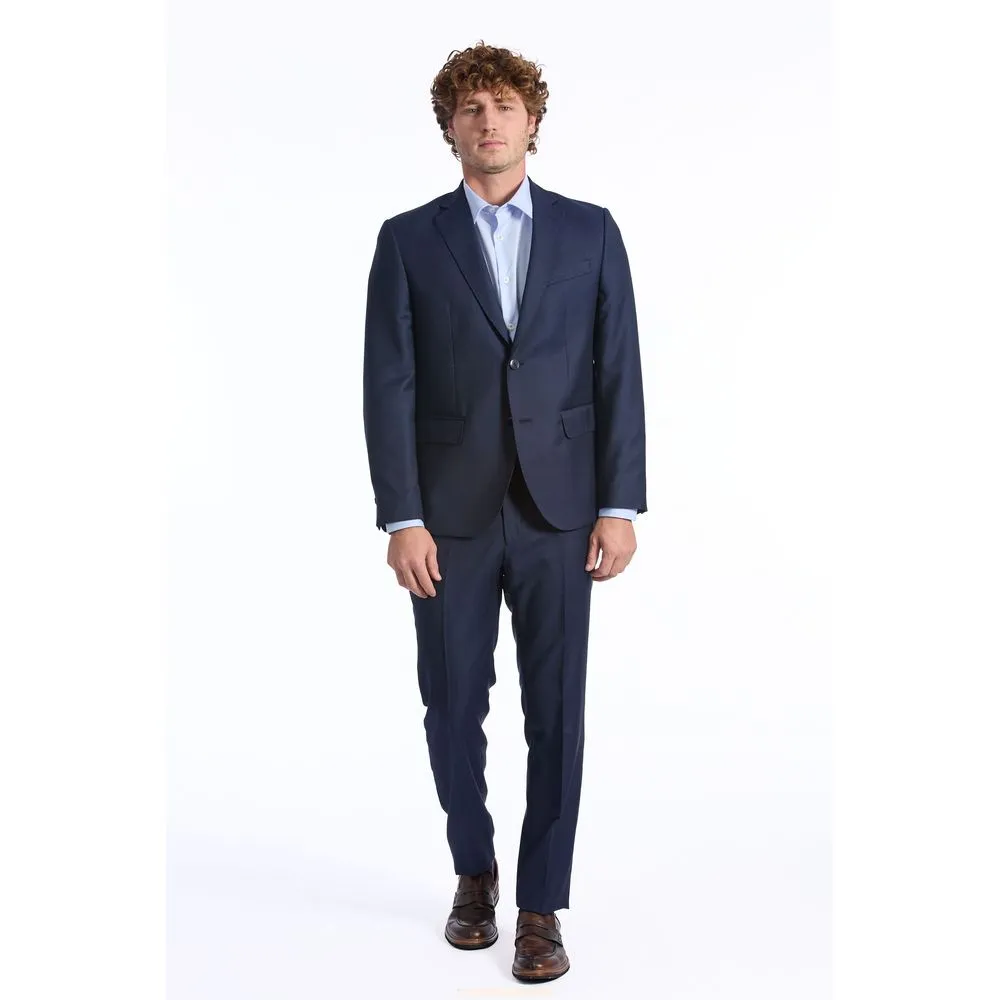 Baldinini Trend Blue Wool Men Suit
