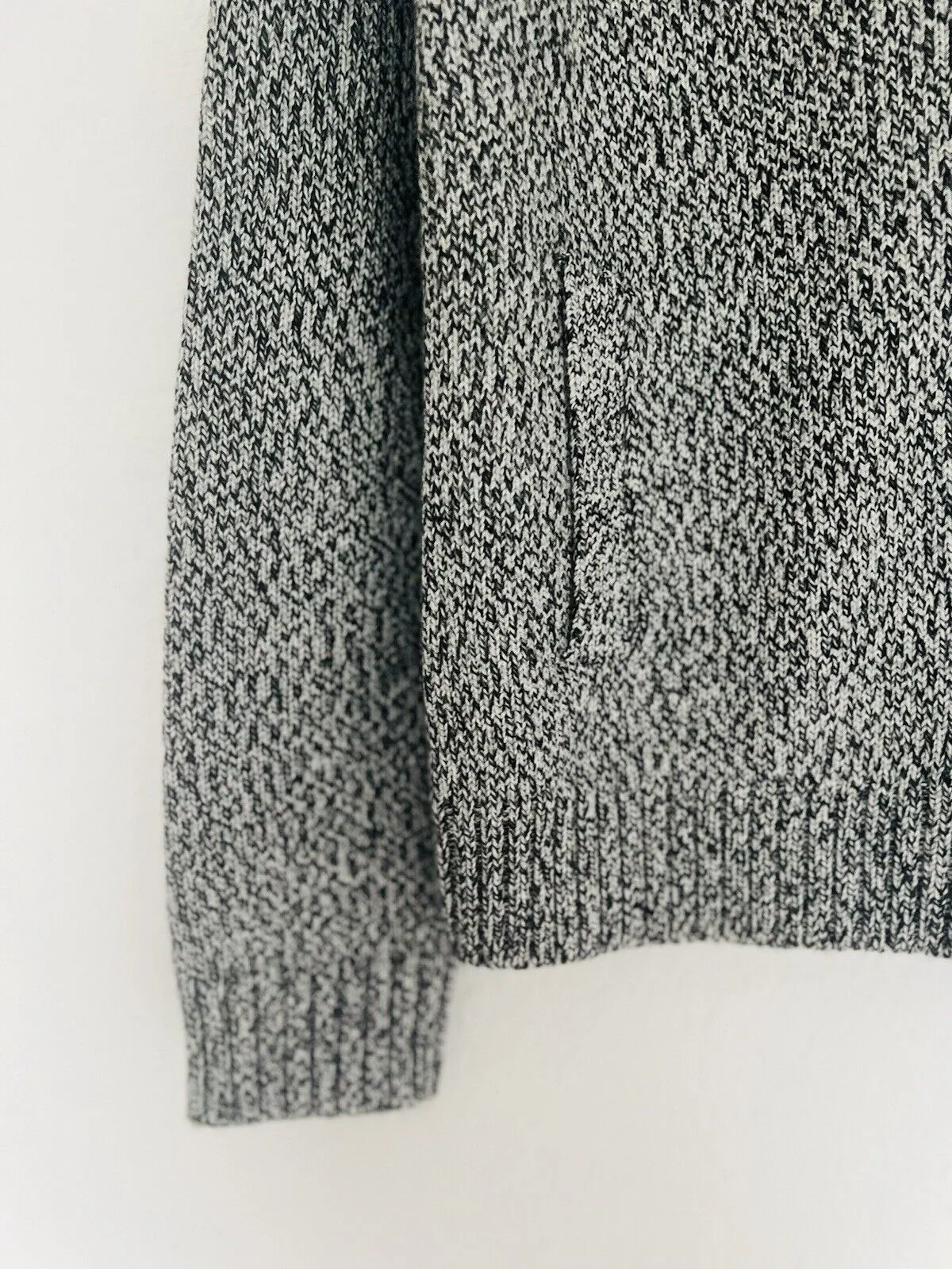 BANANA REPUBLIC Mens Cardigan Sweater Sz S Gray 100% Merino Extra Fine Wool