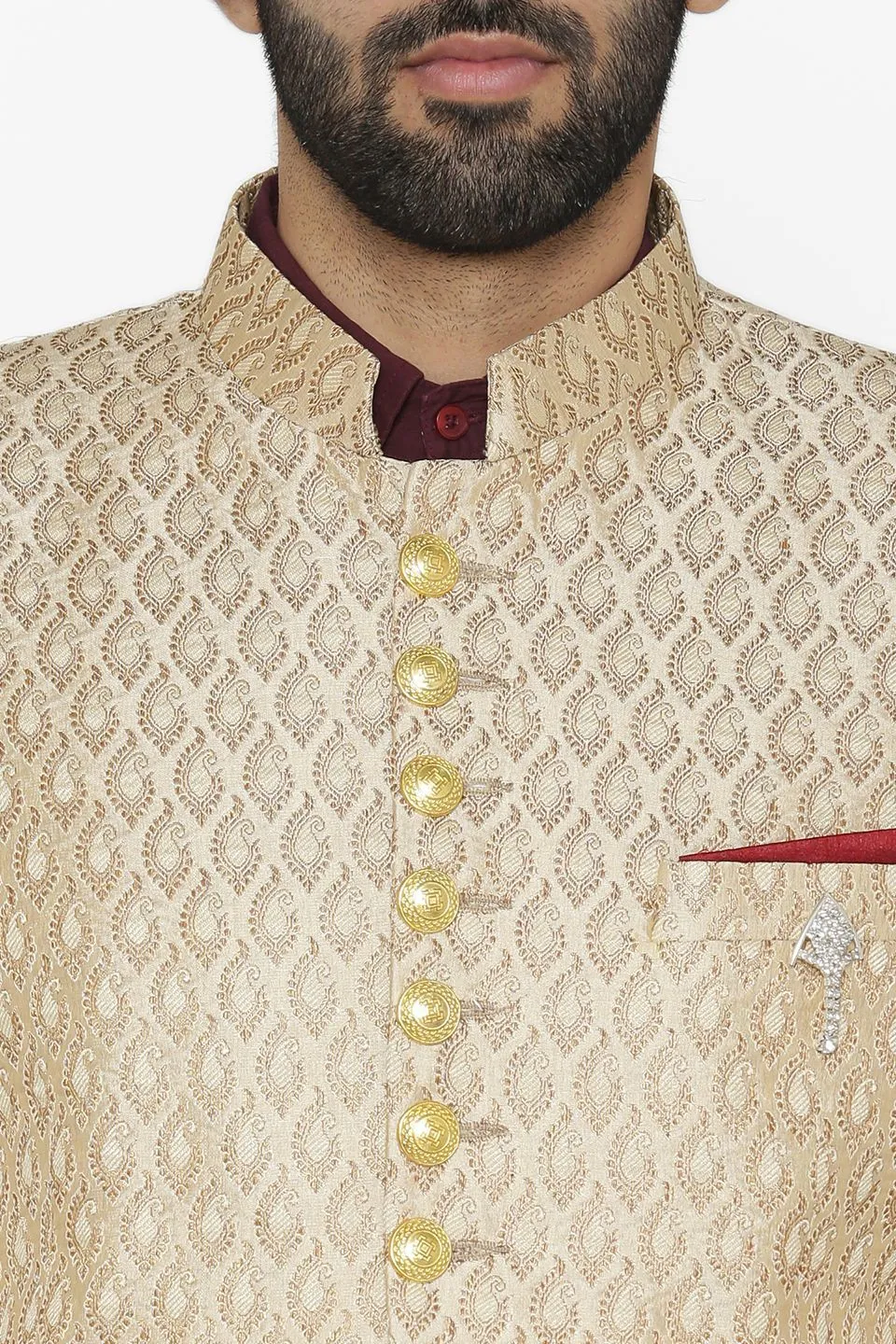 Banarasi Rayon Cotton Beige Blazer