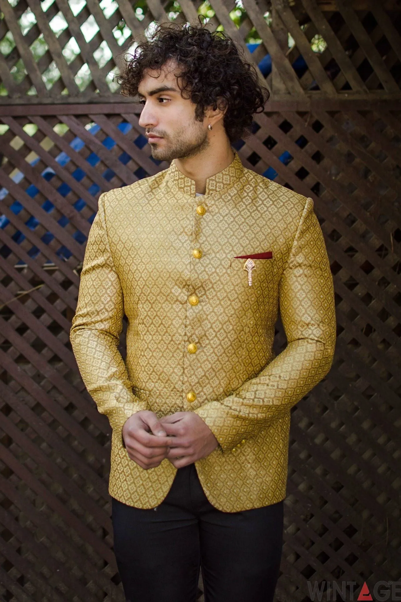 Banarasi Rayon Cotton Beige Blazer