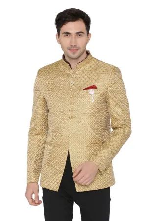 Banarasi Rayon Cotton Gold Bandhgala