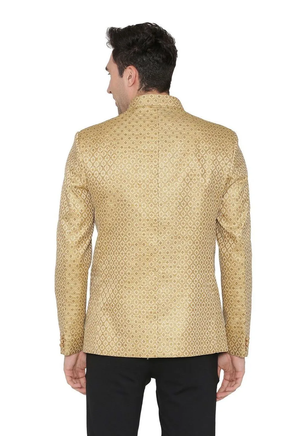 Banarasi Rayon Cotton Gold Bandhgala
