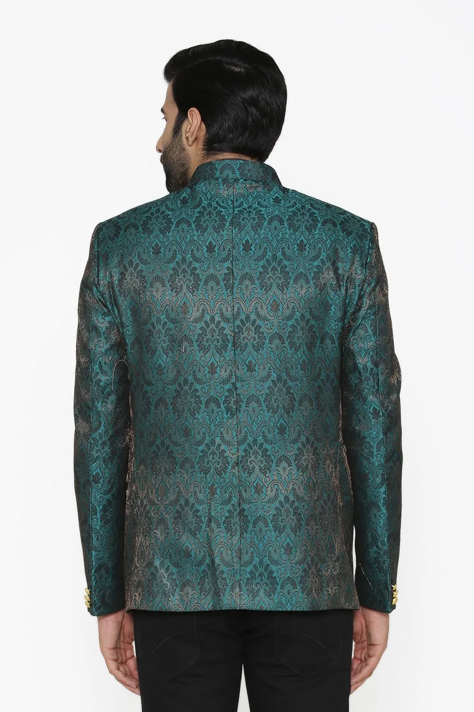 Banarasi Rayon Cotton Green Blazer