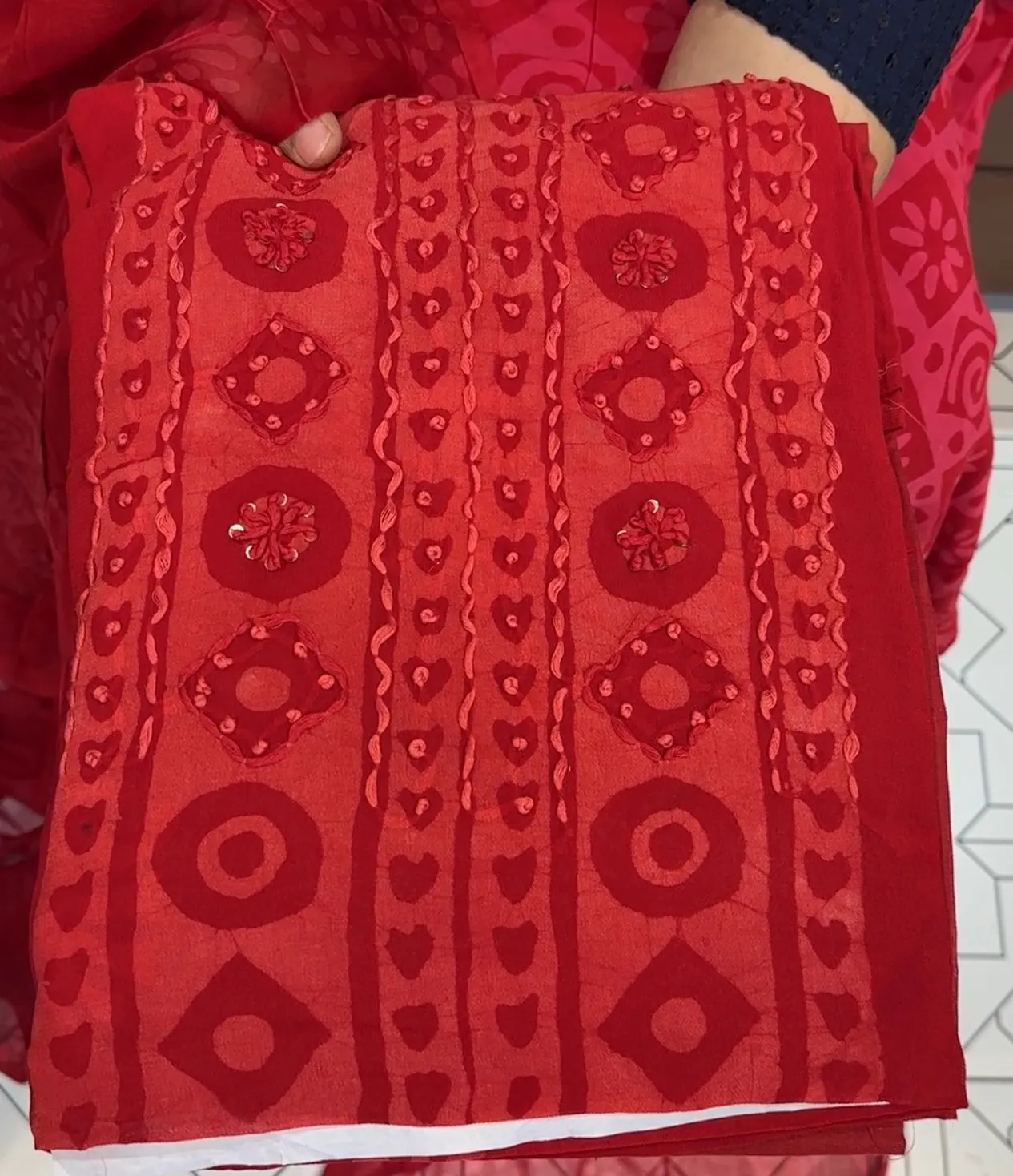 BATIK PRINTED UNSTITCHED SALWAR SUITS - IHA 14398