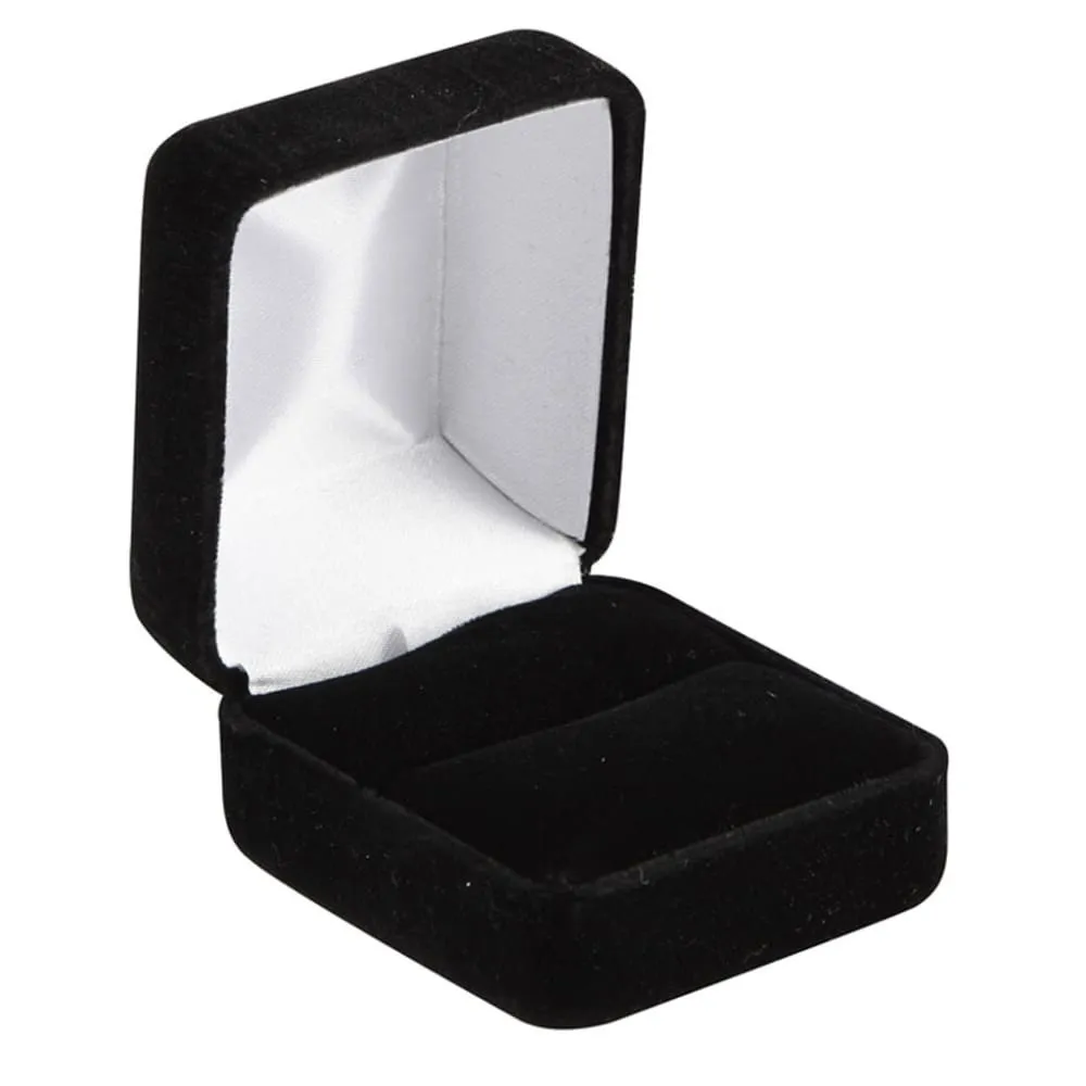 Beveled Men's Black Tungsten Wedding Band with Olive Wood Sleeve - 8mm
