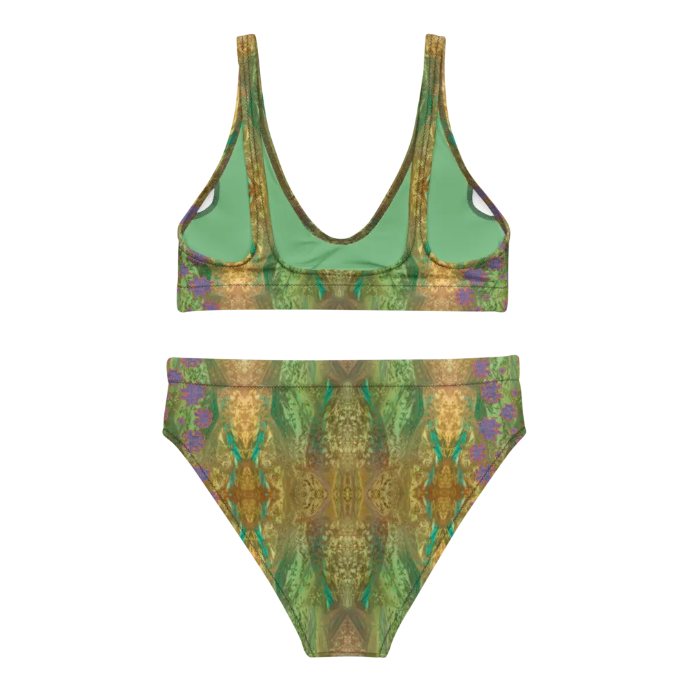 Bikini High-Waisted Recycled (Her/Muliebris)(Grail Night Flower Dapple) RJSTH@Fabric#6 RJSTHS2020 RJS