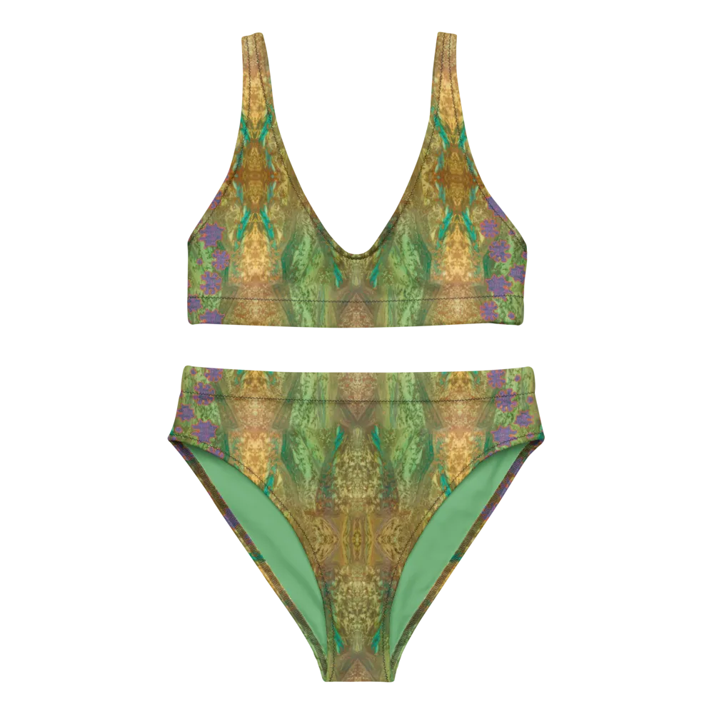 Bikini High-Waisted Recycled (Her/Muliebris)(Grail Night Flower Dapple) RJSTH@Fabric#6 RJSTHS2020 RJS