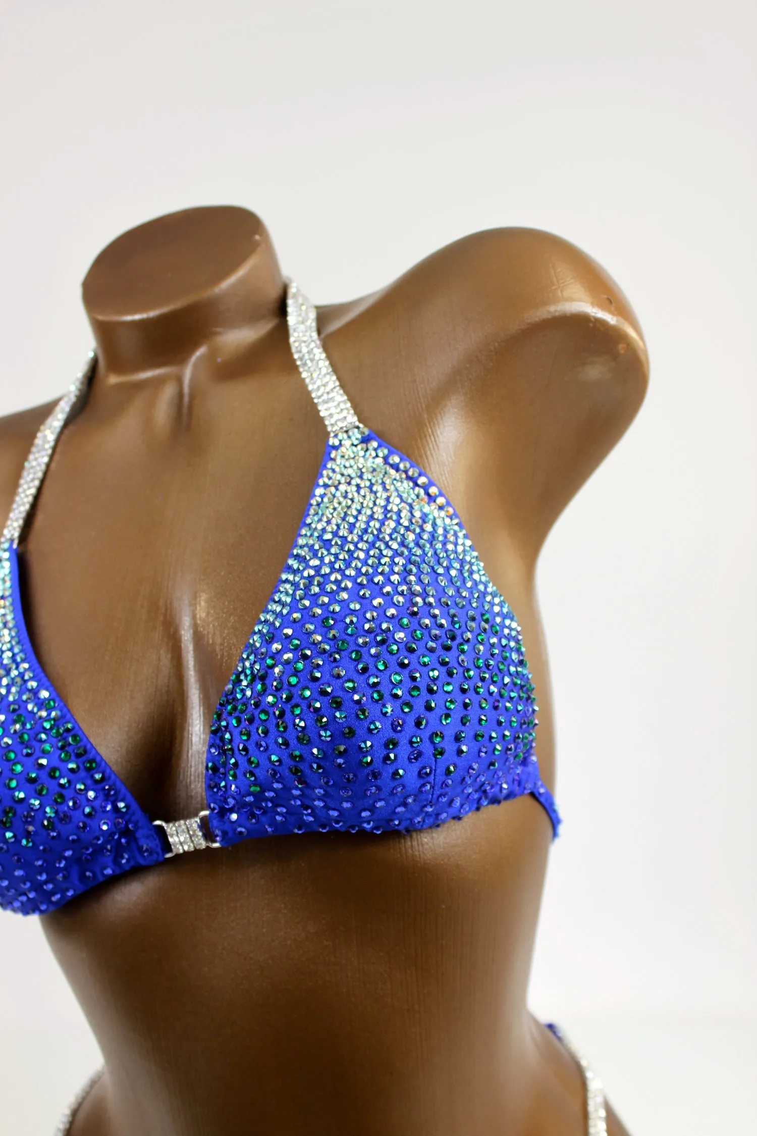 Blue Emerald AB Crystal Bikini Suit