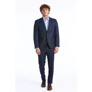 Blue Wool Men Suit