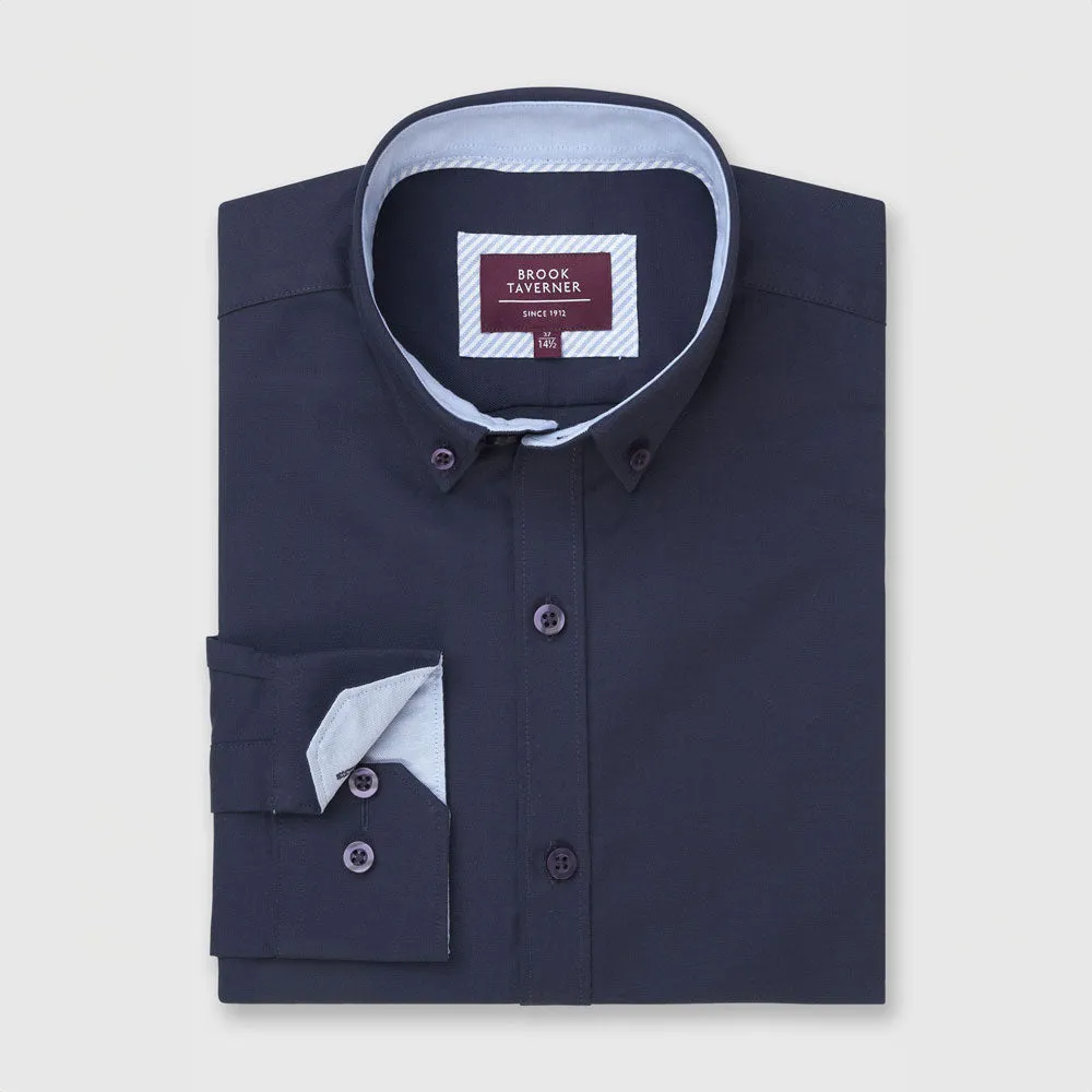Brook Taverner Tailored Fit Stretch Cotton Oxford Shirt