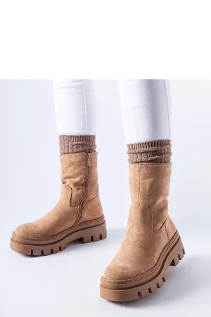 Brown insulated boots with a massive platform
