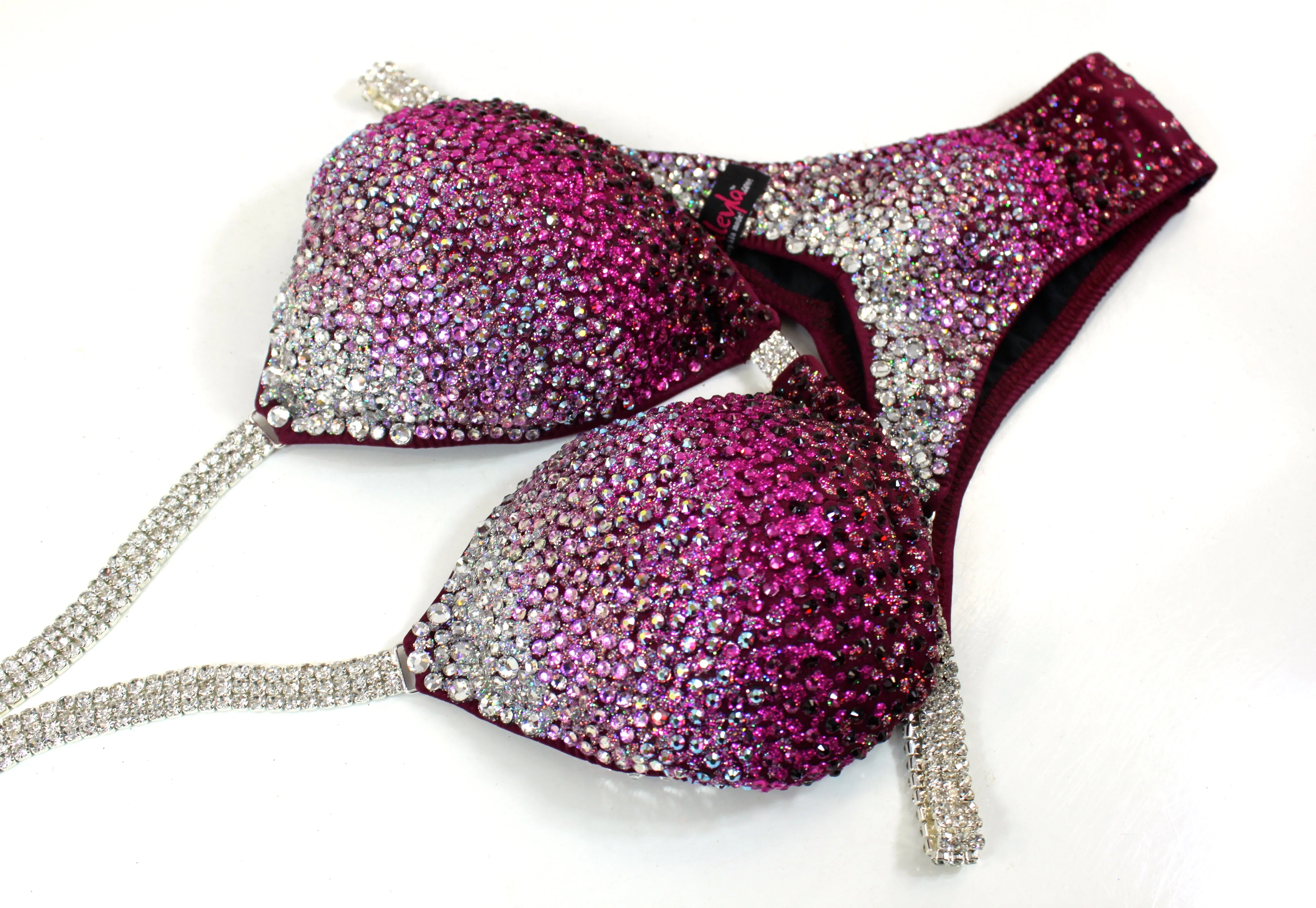 Burgundy/Fuchsia AB Figure Competition Suit