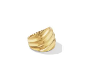 Cable Edge Saddle Ring in Recycled 18K Yellow Gold