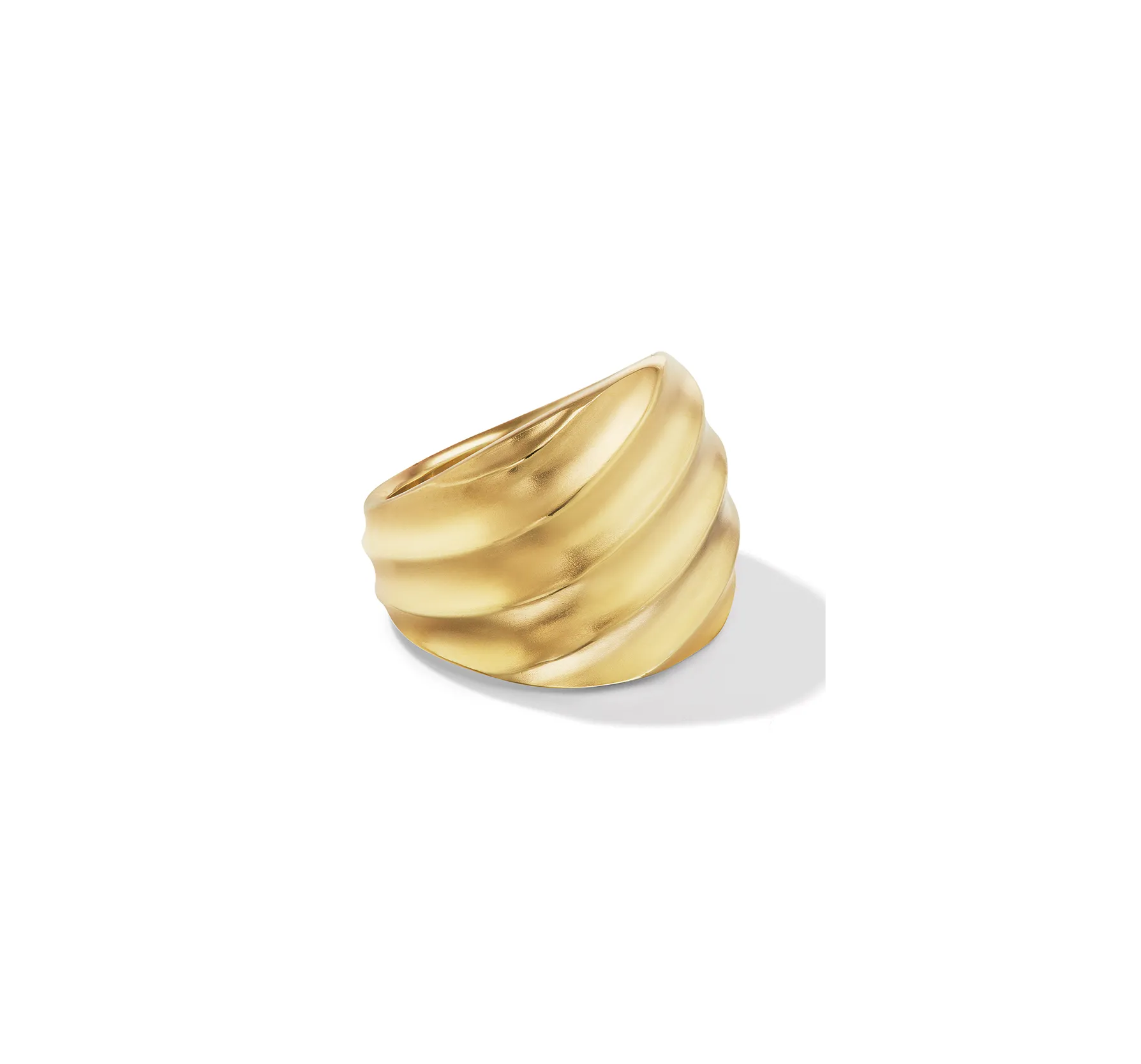Cable Edge Saddle Ring in Recycled 18K Yellow Gold