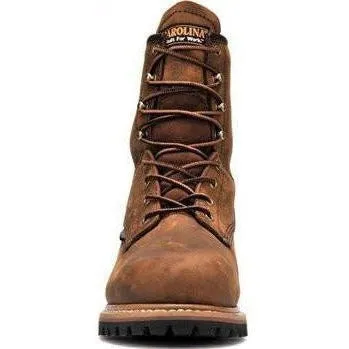 Carolina Men's Elm 8" Steel Toe Waterproof Insulated Logger Work Boot - Brown - CA5821