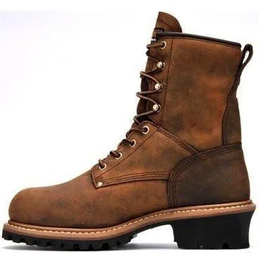 Carolina Men's Elm 8" Steel Toe Waterproof Insulated Logger Work Boot - Brown - CA5821