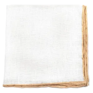 Champagne Border Linen Pocket Square