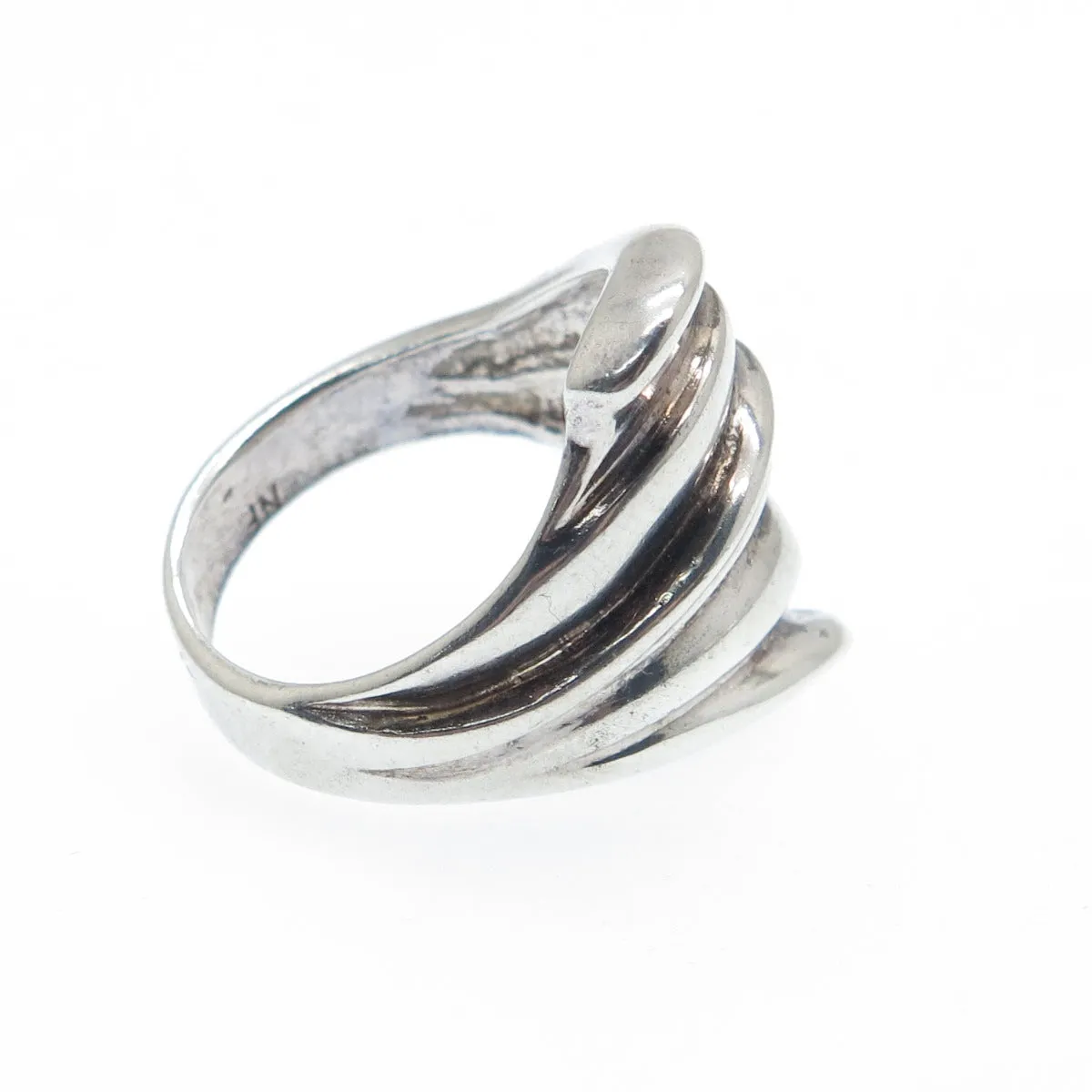 CHAPAL ZENRAY 925 Sterling Silver Vintage Modernist Oxidized Ring Size 7
