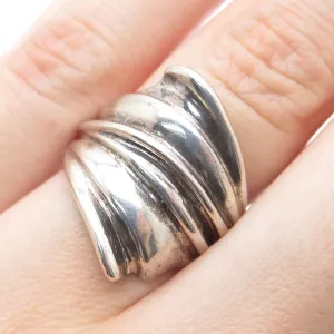 CHAPAL ZENRAY 925 Sterling Silver Vintage Modernist Oxidized Ring Size 7