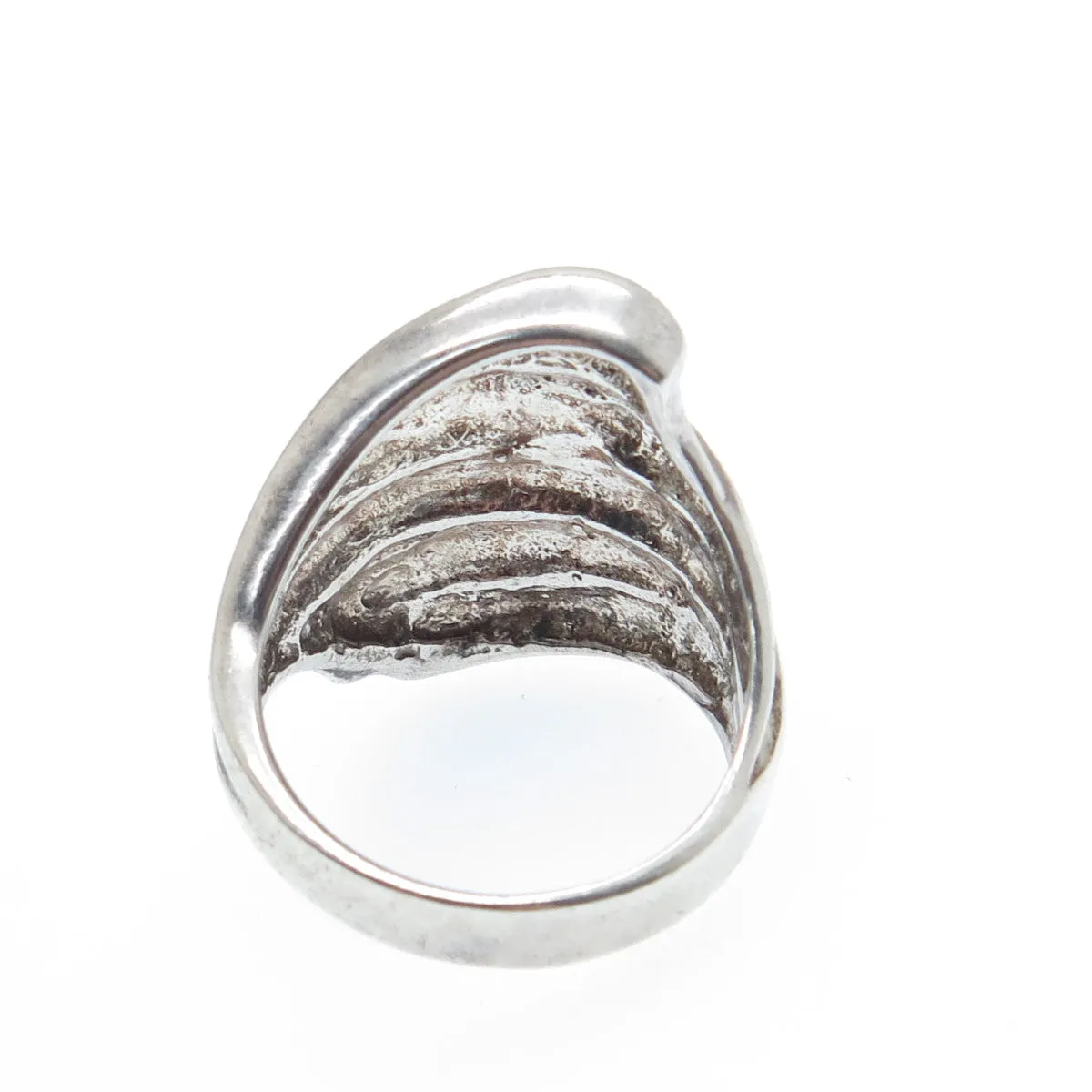 CHAPAL ZENRAY 925 Sterling Silver Vintage Modernist Oxidized Ring Size 7