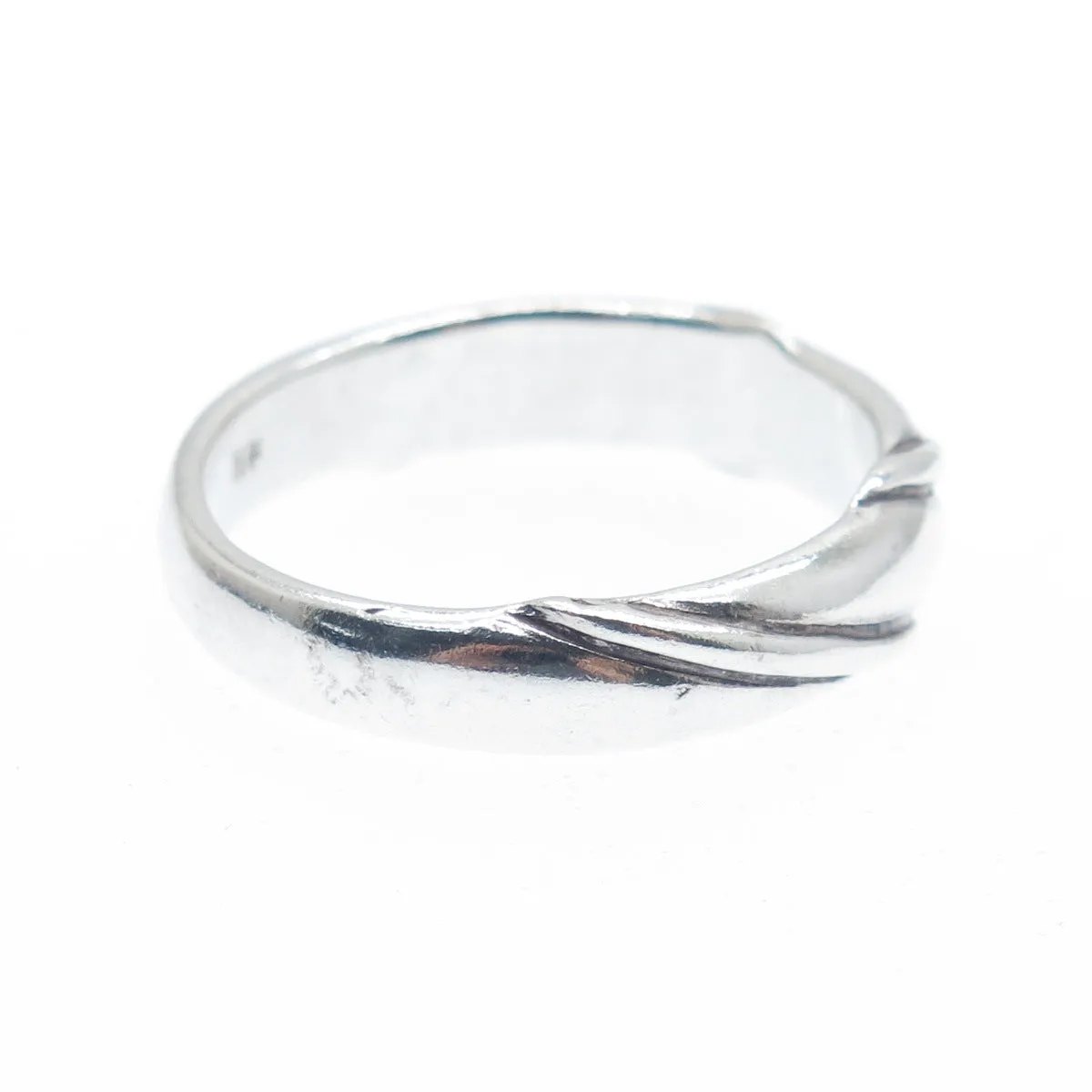 CHAPAL ZENRAY 925 Sterling Silver Vintage Modernist Ribbed Ring Size 9