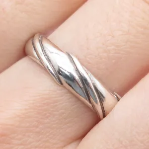 CHAPAL ZENRAY 925 Sterling Silver Vintage Modernist Ribbed Ring Size 9
