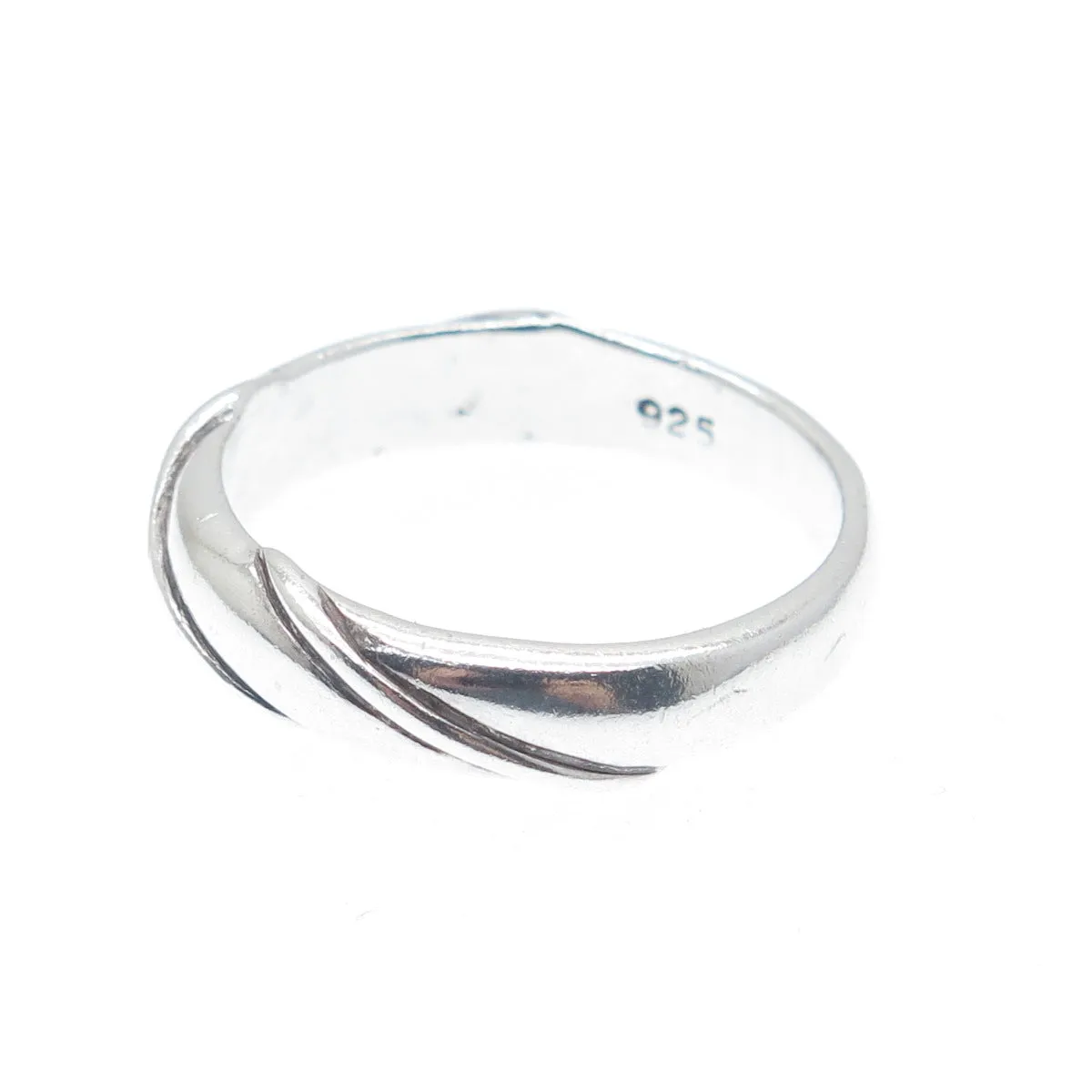 CHAPAL ZENRAY 925 Sterling Silver Vintage Modernist Ribbed Ring Size 9