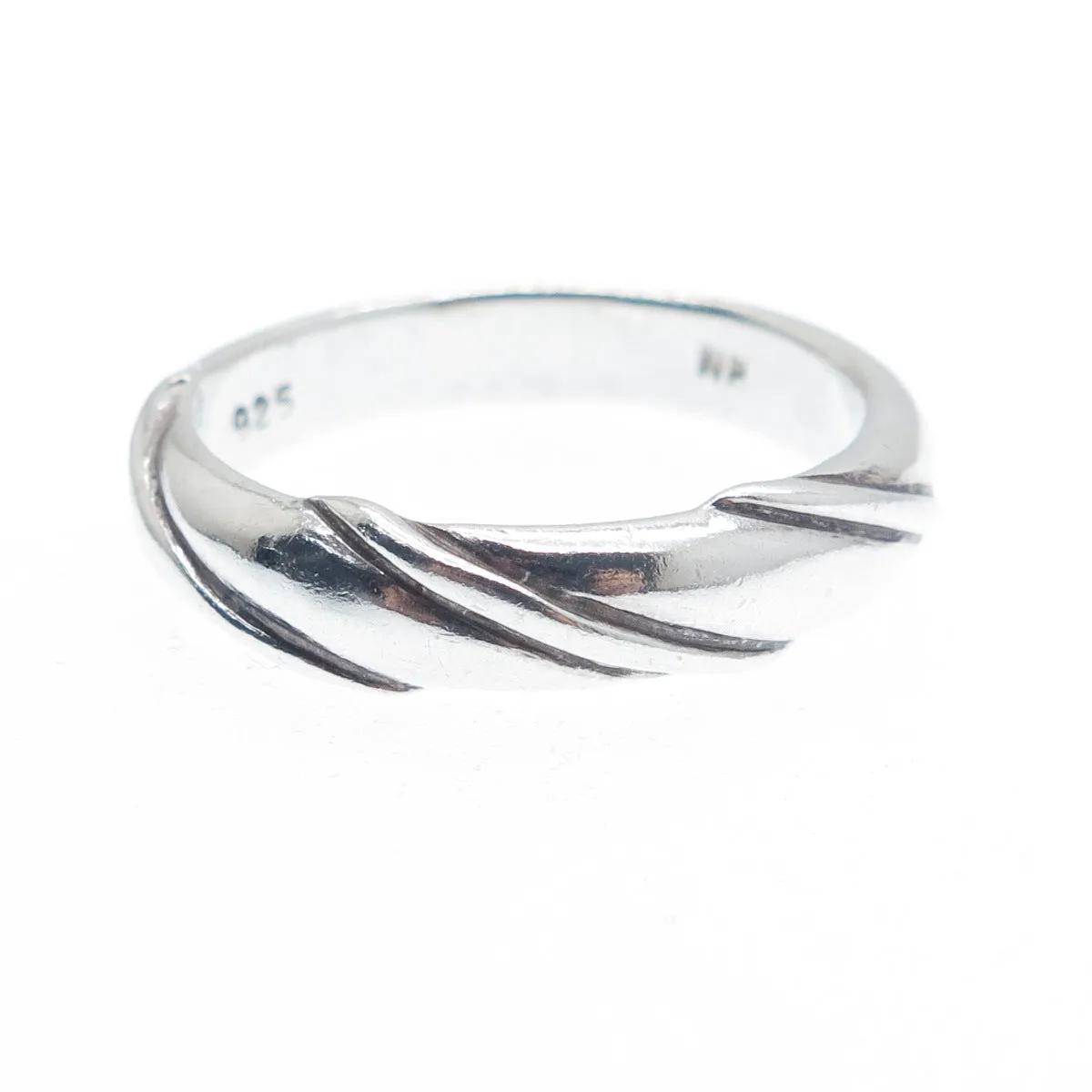 CHAPAL ZENRAY 925 Sterling Silver Vintage Modernist Ribbed Ring Size 9