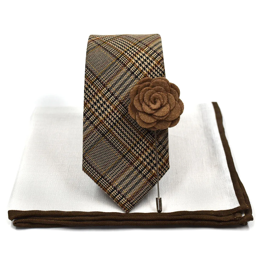 Checkmate Tan Tie Set