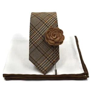 Checkmate Tan Tie Set