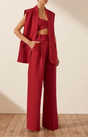 Cherry Chic | Red Blazer Sets