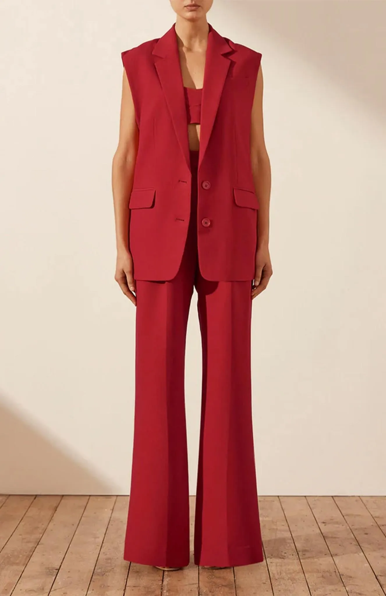 Cherry Chic | Red Blazer Sets