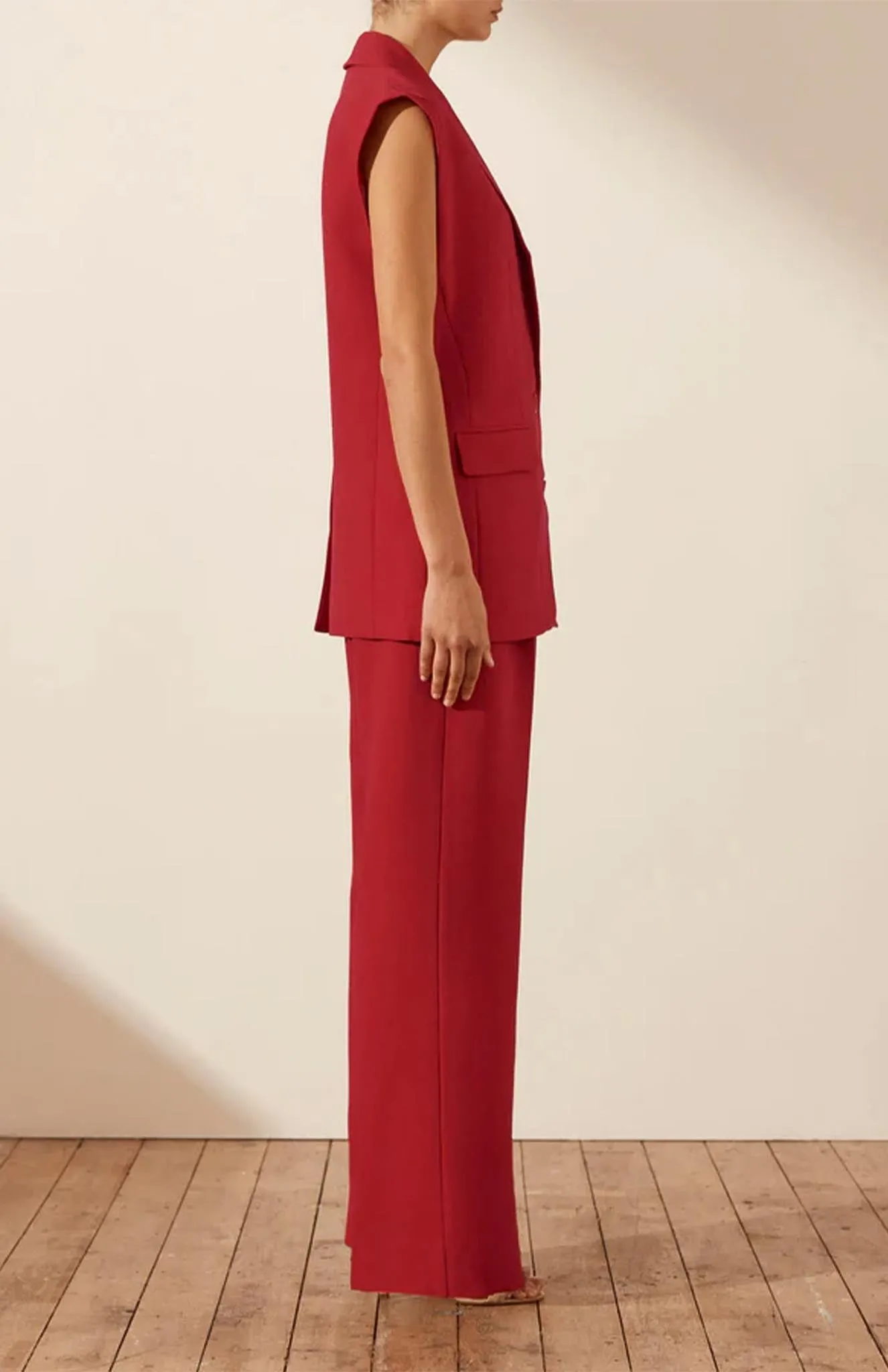 Cherry Chic | Red Blazer Sets