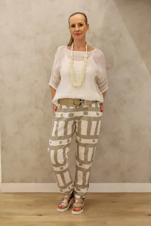 Chester Linen Pant in Latte