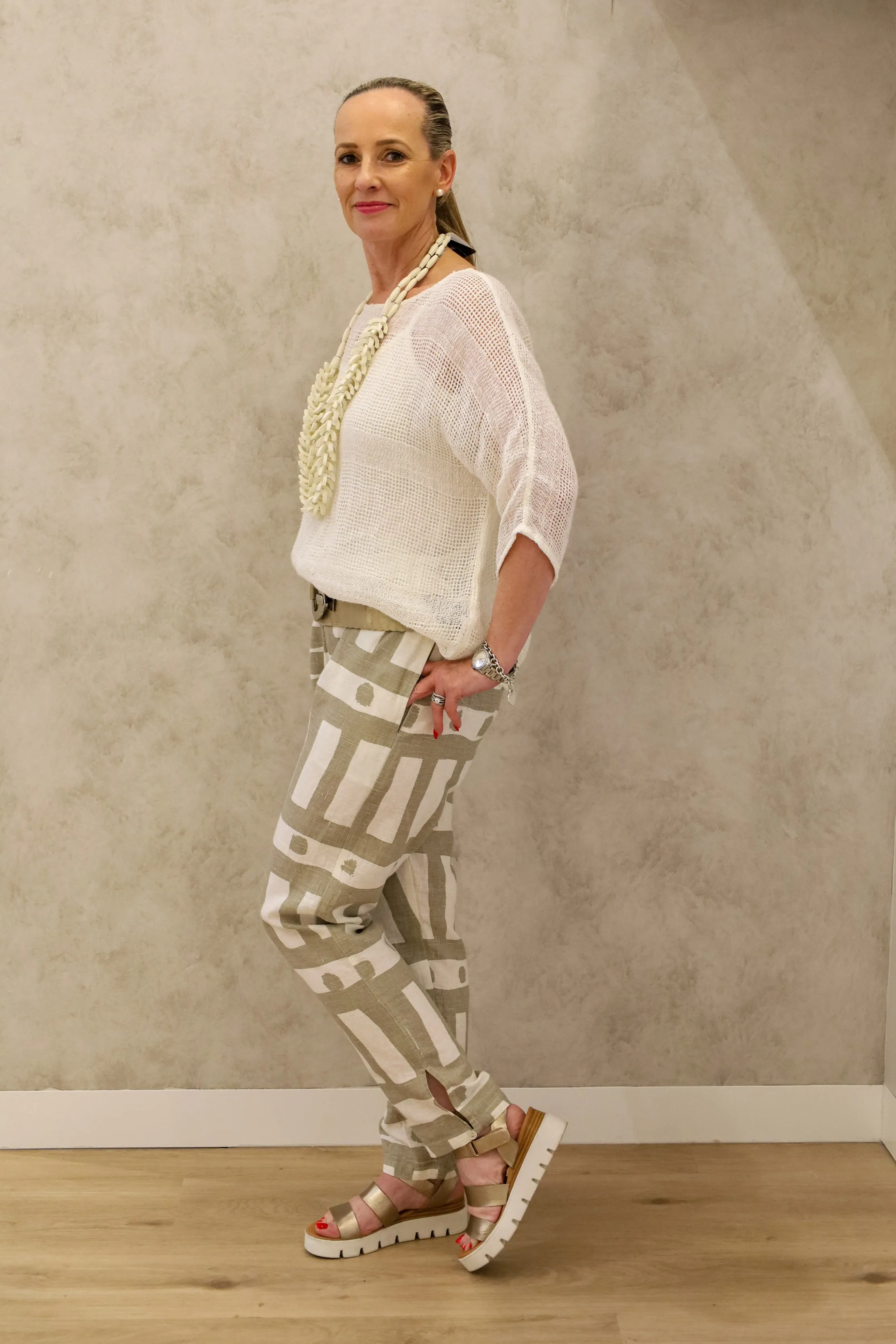 Chester Linen Pant in Latte